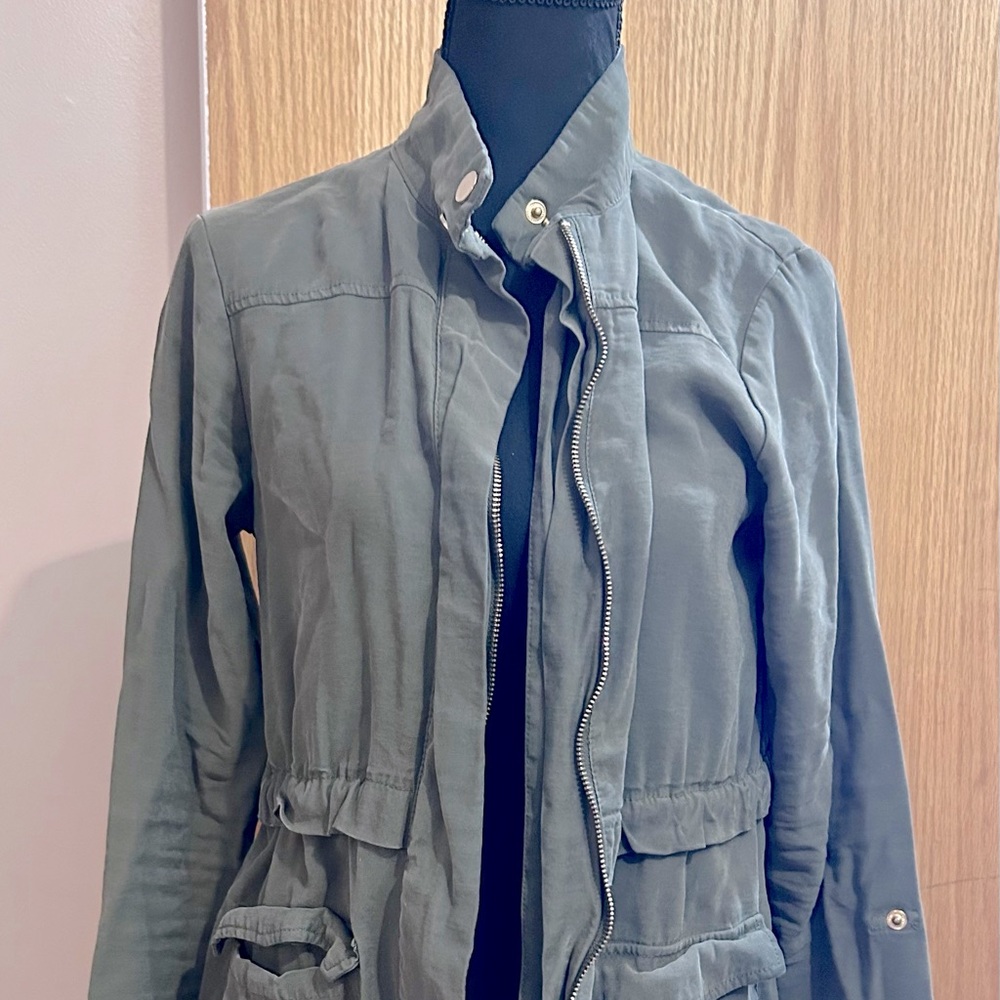 A New Day women’s small casual military style jacket, green, lightweight